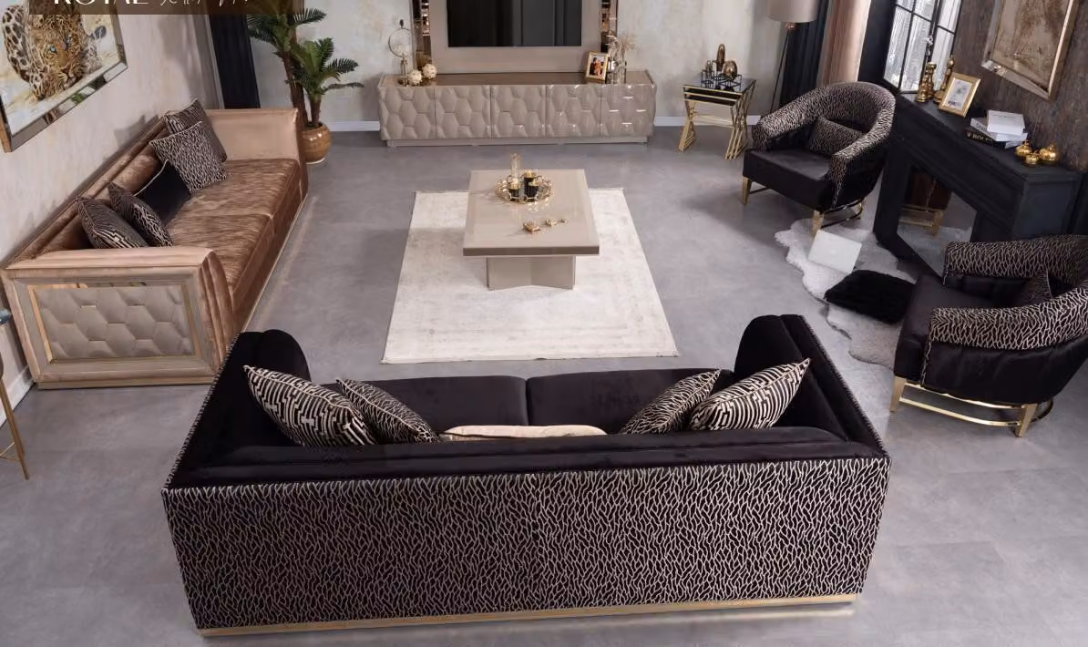 Sofagarnitur 3+3+1+1 Sitzer Polster Sofa Wohnlandschaft Sofas Couch Möbel