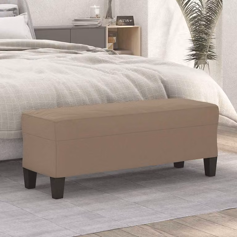 Panca vidaXL beige in microfibra L: 100 cm, P: 35 cm, H: 41 cm