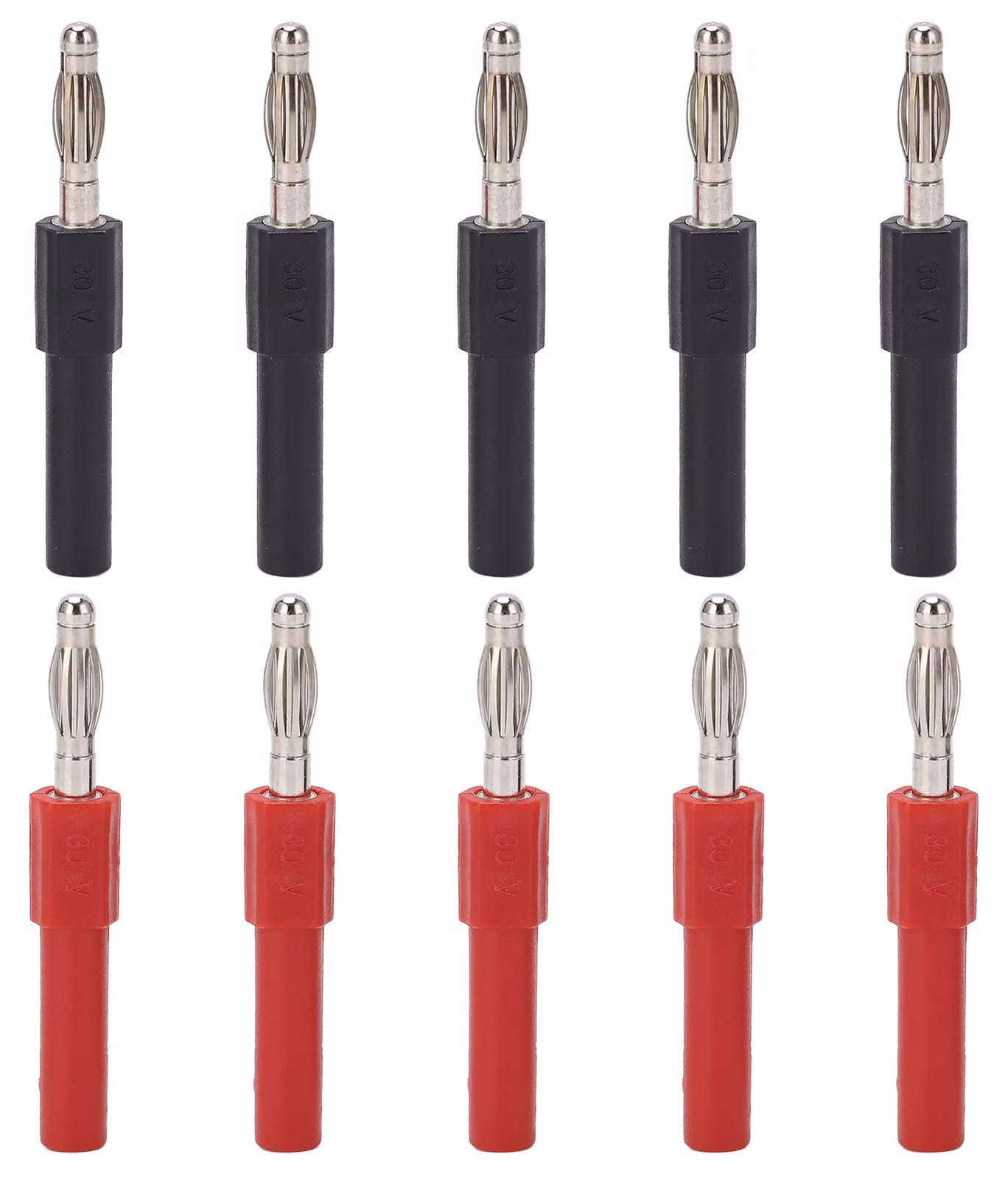 Set di 5 connettori a banana da 4 mm (maschio) a connettore a 2 mm (femmina), adattatore per multimetro