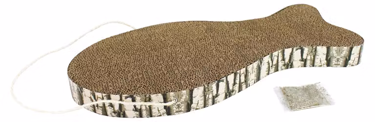 Albero per gatti a forma di pesce, da appendere, con erba gatta, dimensioni 50 x 23 cm