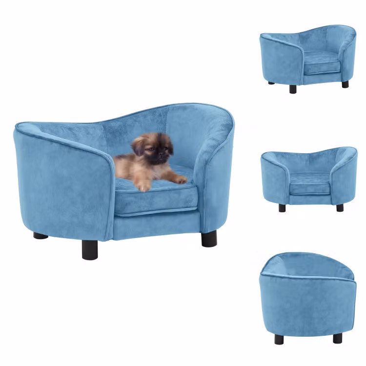 vidaXL Divano per cani turchese 69x49x40 cm in peluche - Letti per cani