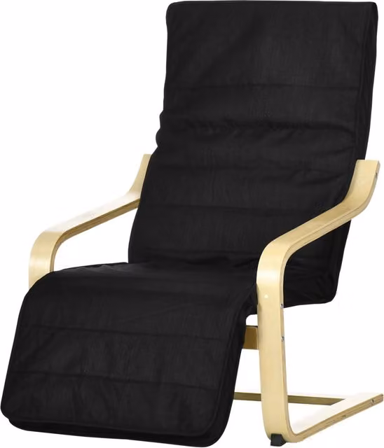 Poltrona Relax Massaggiante Zephmum con Poggiapiedi Regolabile in Tessuto Grigio Scuro, L: 94 cm, P: 66.5 cm, H: 100 cm