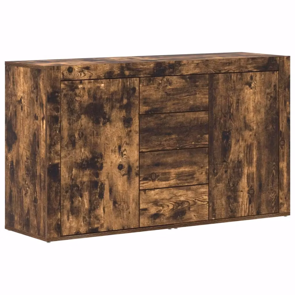 Credenza moderna vidaXL in legno MDF color rovere fumé, L 120 x P 36 x H 69 cm – 2