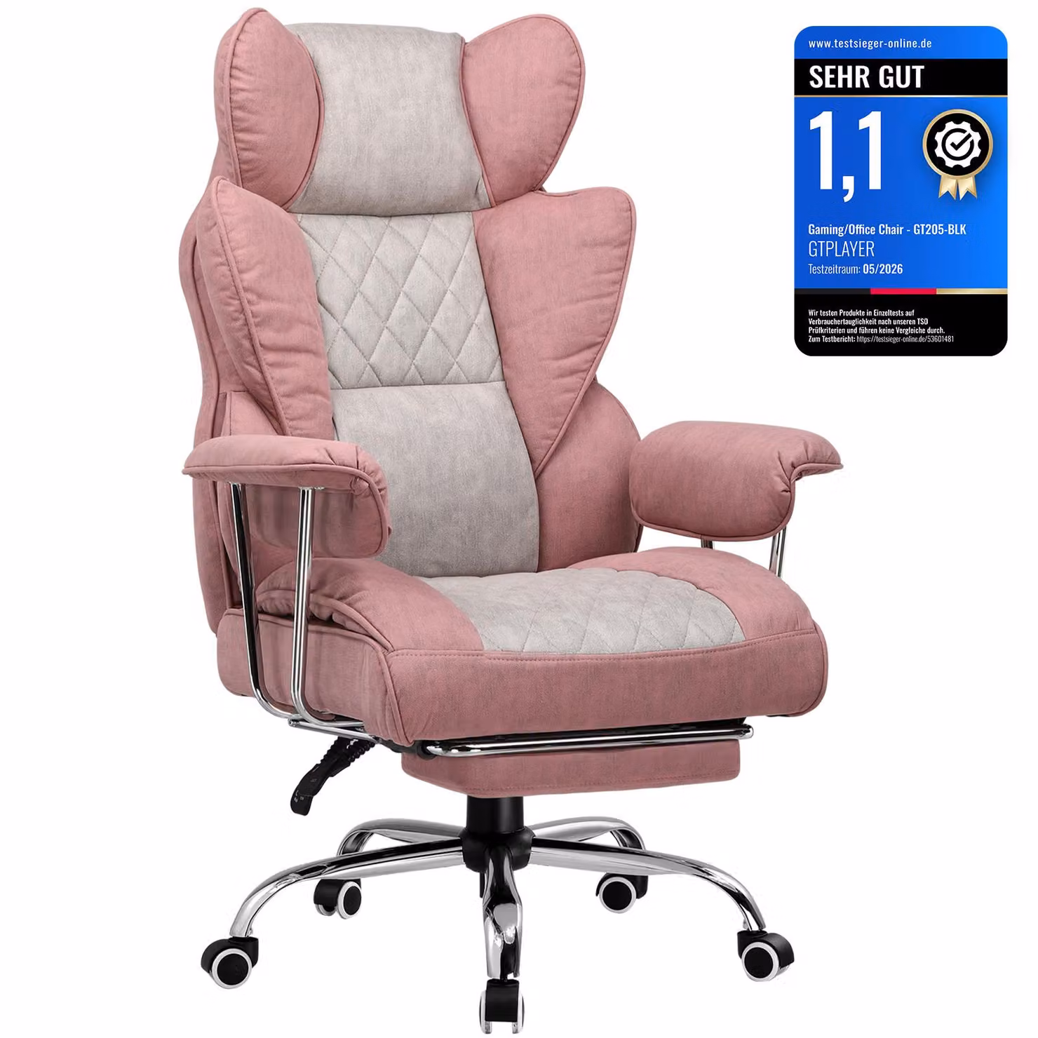 Sedia da gioco GTPLAYER, sedia da gioco, sedia da ufficio ergonomica con poggiapiedi, supporto lombare regolabile e cuscino per la testa, sedia da gioco imbottita, poltrona da gioco