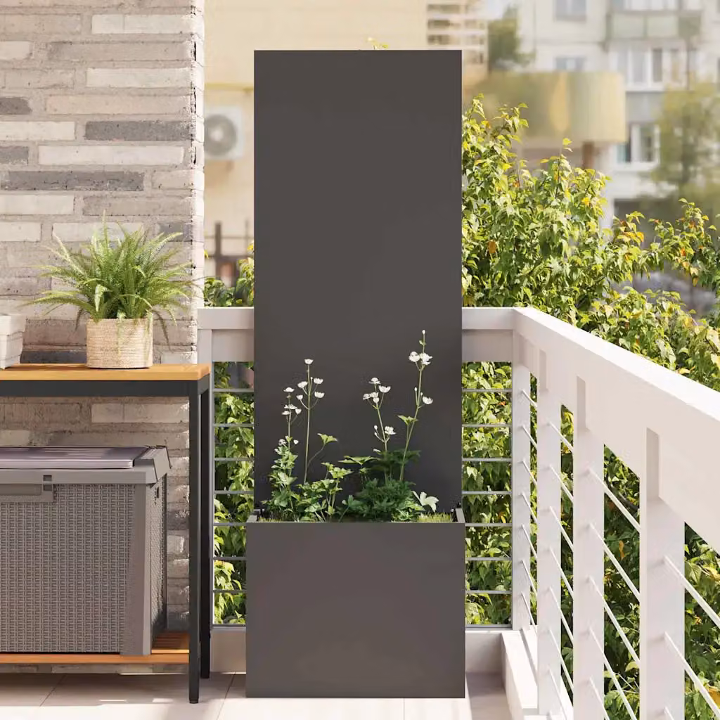 Paravent per privacy in giardino vidaXL in acciaio nero L/P/H: 50 x 32 x 150 cm