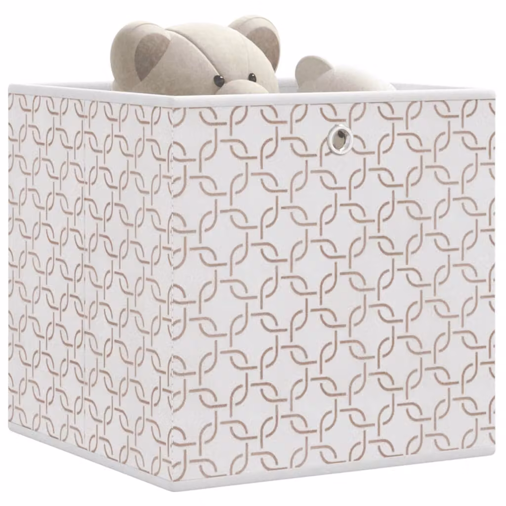 Set di 4 scatole portaoggetti pieghevoli vidaXL in tessuto beige, L/P/H: 32 x 32 x 32 cm