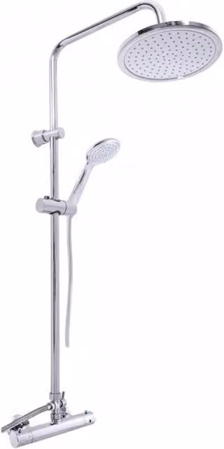Colonna doccia termostatica a parete in cromo con doccetta H. 109 cm