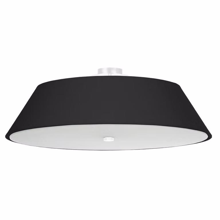 Plafoniera VEGA 70 nero 5xE27 15W tessuto/vetro/acciaio 25x70x70cm Sollux Lighting