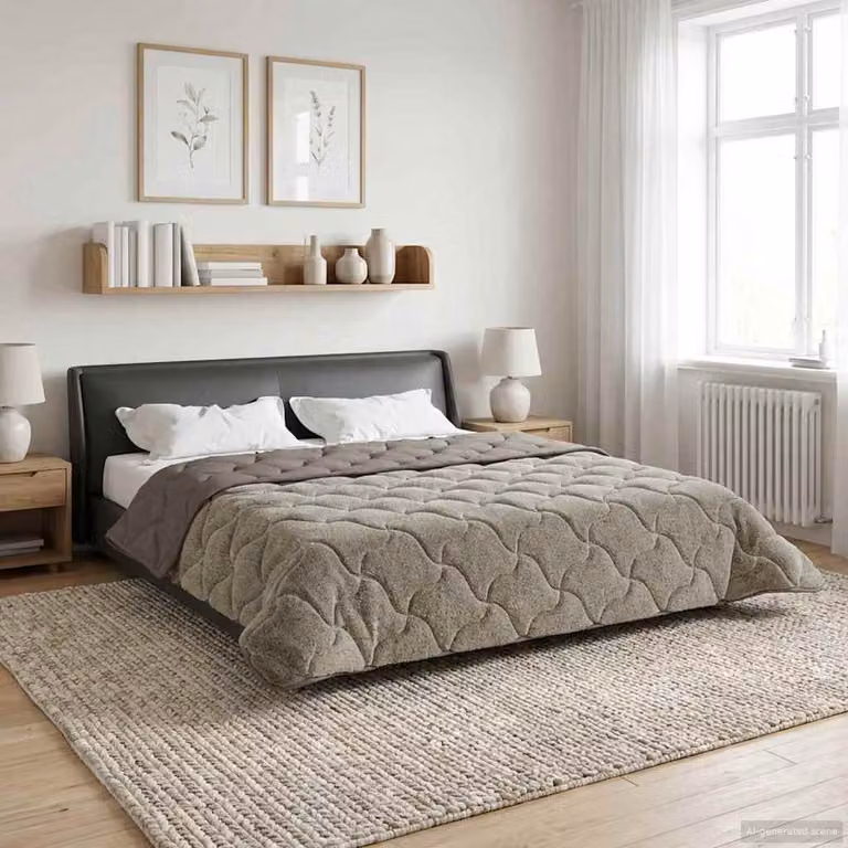 Piumone Completo Annuale Trapuntato vidaXL in Microfibra Reversibile e Traspirante, Grigio, 200 x 220 cm