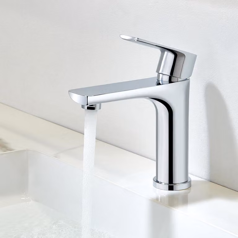 Miscelatore monocomando per lavabo, cromo, acciaio inossidabile 304