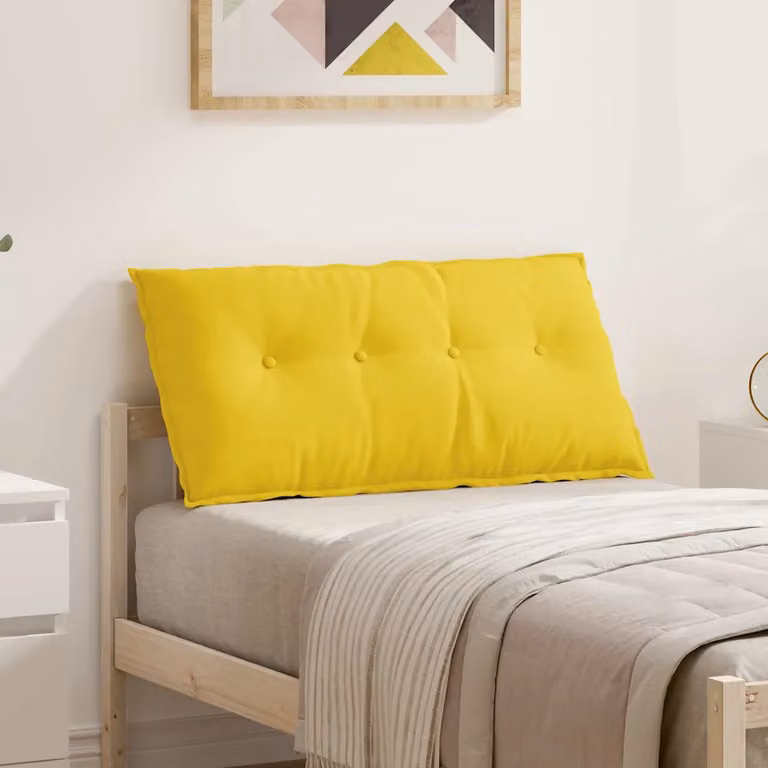 vidaXL Cuscino per Schiena Giallo con Rivestimento Rimovibile L: 100 cm, P: 19 cm, H: 50 cm