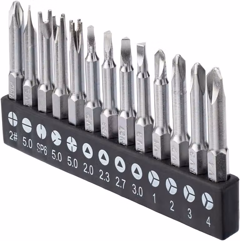 Set di punte per cacciavite, 13 pezzi, acciaio CR-V, 50 mm, per riparazioni e lavori di bricolage