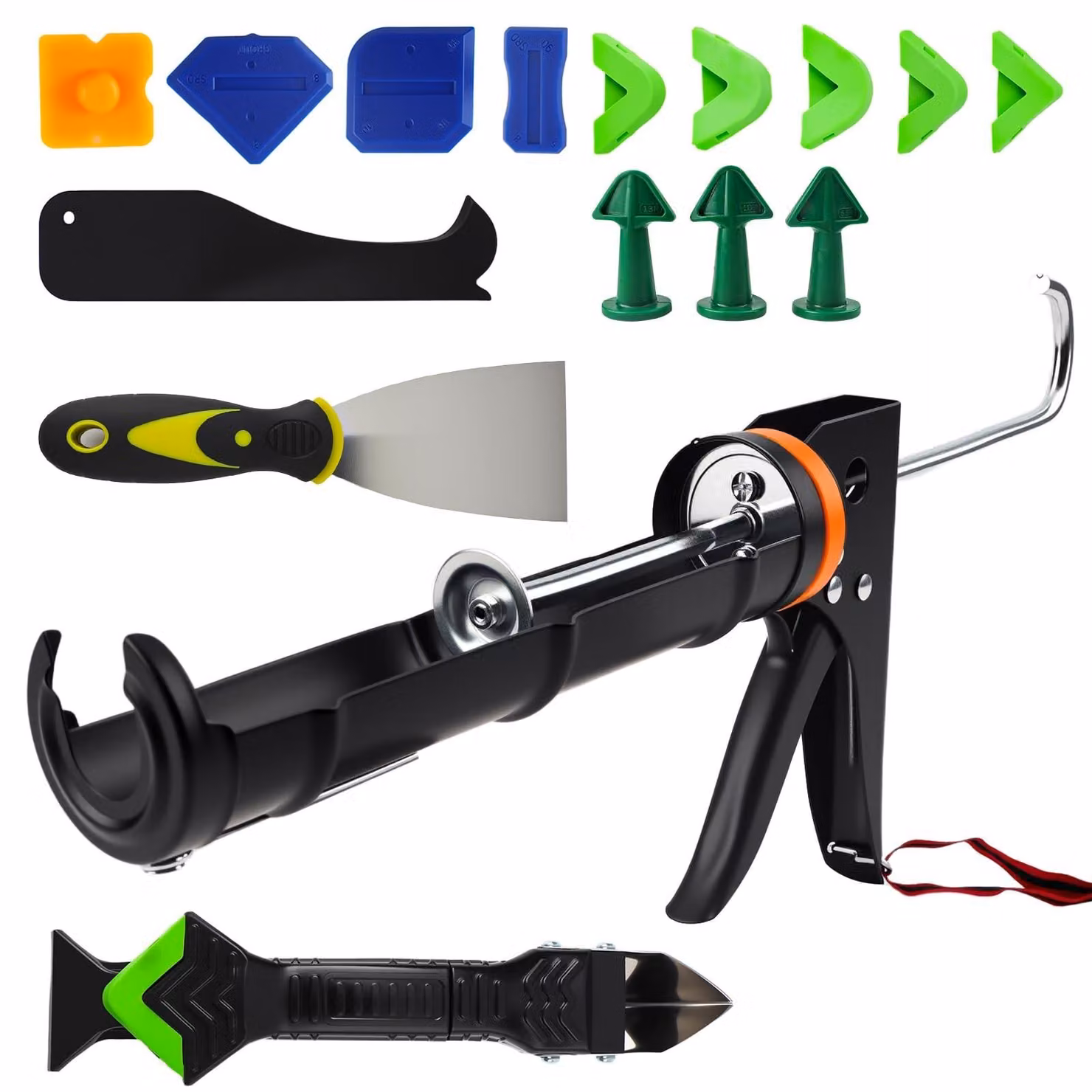 Kit da 17 pezzi per stampante a cartucce, completo di pistola erogatrice in silicone
