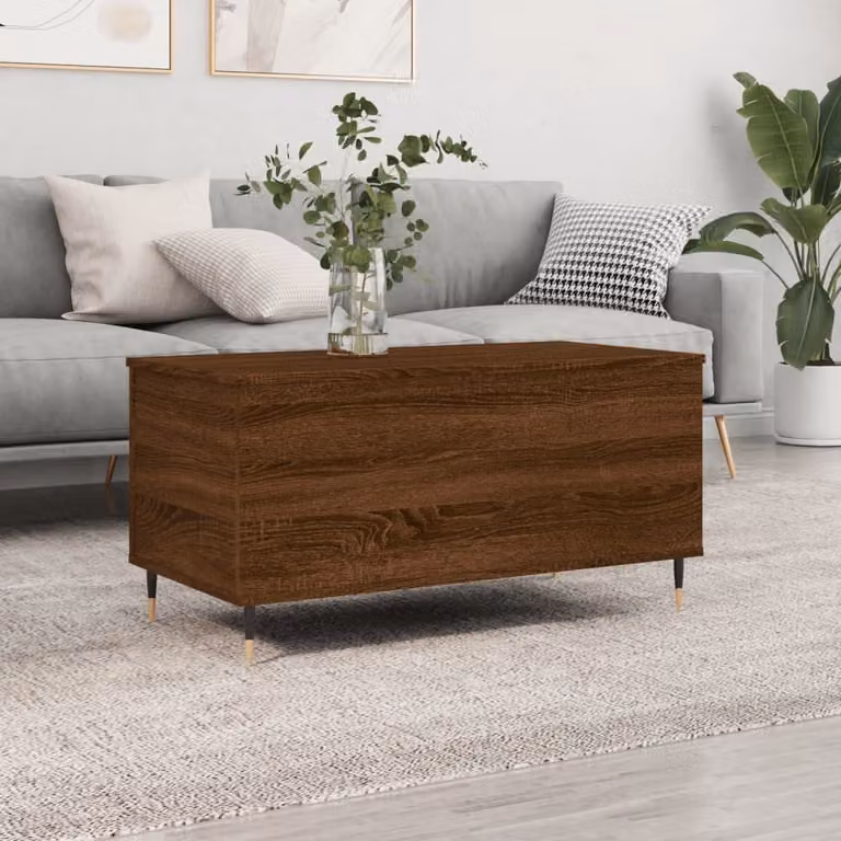 Maison Exclusive - Tavolino marrone effetto rovere 90x44,5x45 cm Materiale ligneo