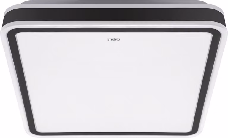 Plafond bagno moderno bianco e nero quadrato 43cm colore neutro LED 48W AURELIA Struhm