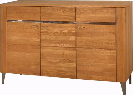 Cassettiera Latina 155x42x91cm miele rovere massello 3 ante