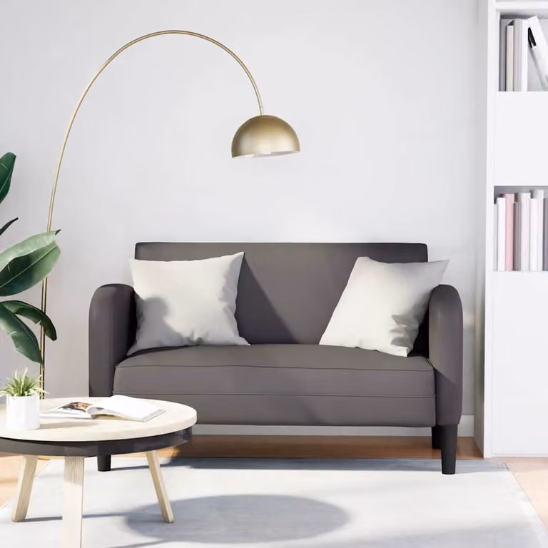 Divanetto moderno vidaXL in similpelle grigio, L: 110 cm, P: 70 cm, H: 67 cm