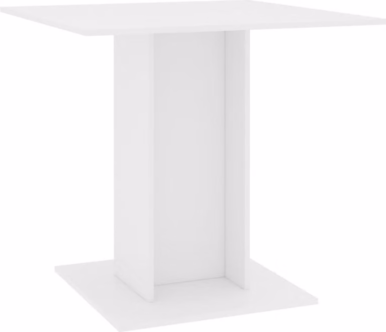 Tavolo da Pranzo Bianco 80x80x75 cm in Legno Multistrato
