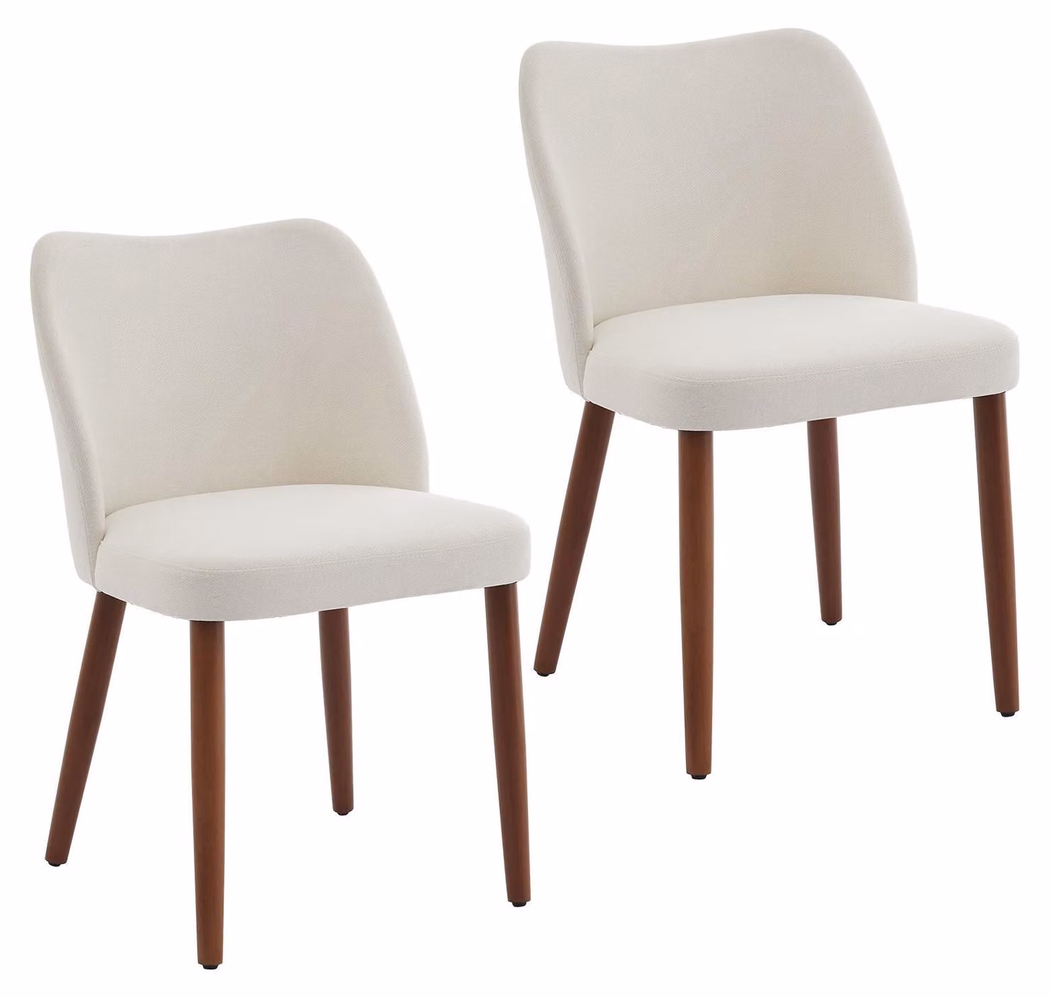 Set di 2 sedie da pranzo, moderne sedie imbottite per la cucina con gambe in legno massello color marrone