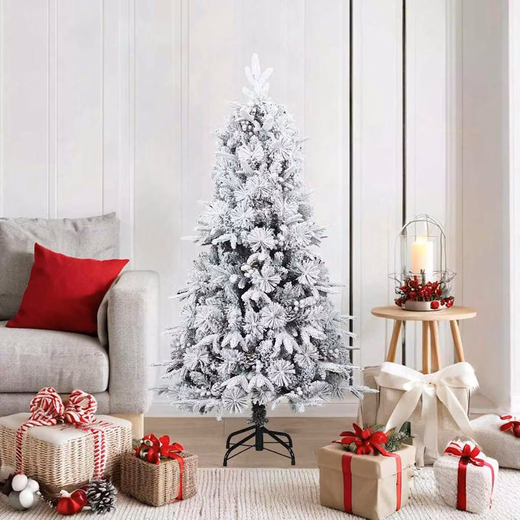 Maison Exclusive - Albero di Natale artificiale con cerniere innevato Bianco 150 cm