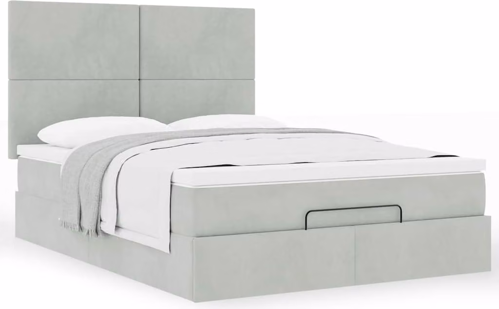 Struttura Letto Pouf con Materassi 140x200 cm in Velluto