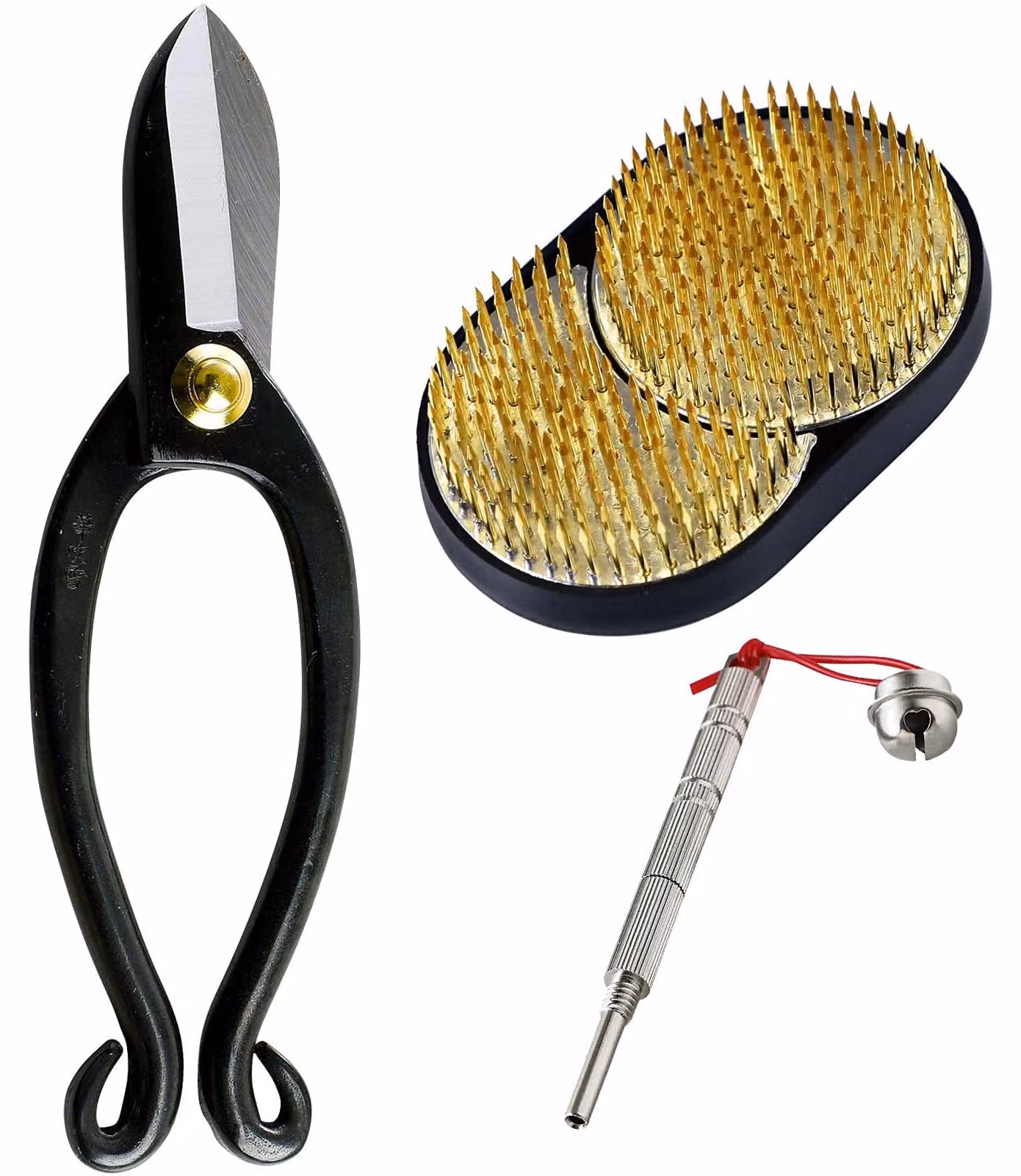 Set di strumenti per Ikebana: forbici, kenzan e strumenti per la cura