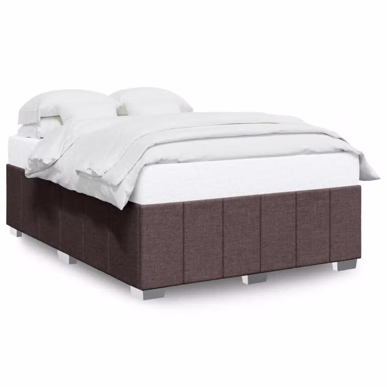 Struttura letto senza materasso in tessuto marrone scuro 160x200 cm