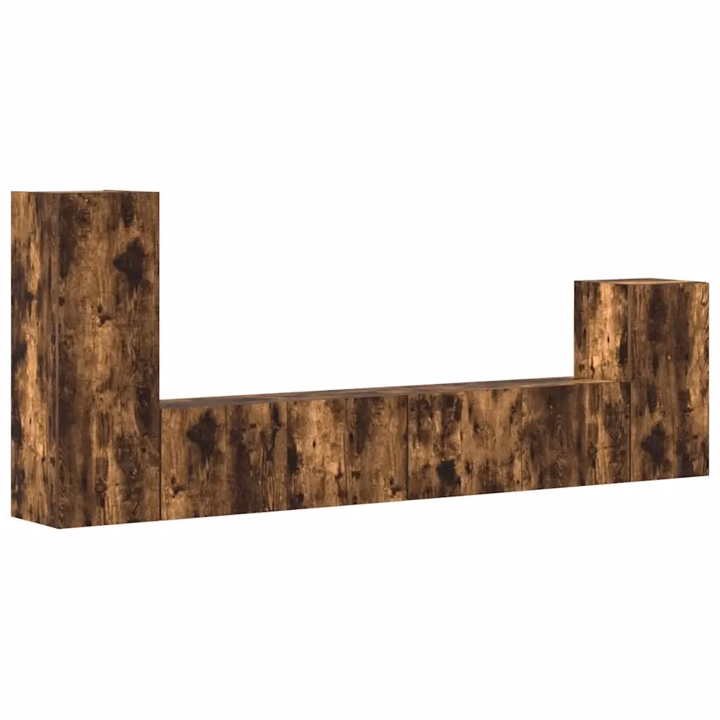 Set di Mobili Porta TV 4 Pezzi in Legno Multistrato Rovere Fumo per Soggiorno, Design Classico a Parete, L: 90 cm, P: 30 cm, H: 80 cm – 2