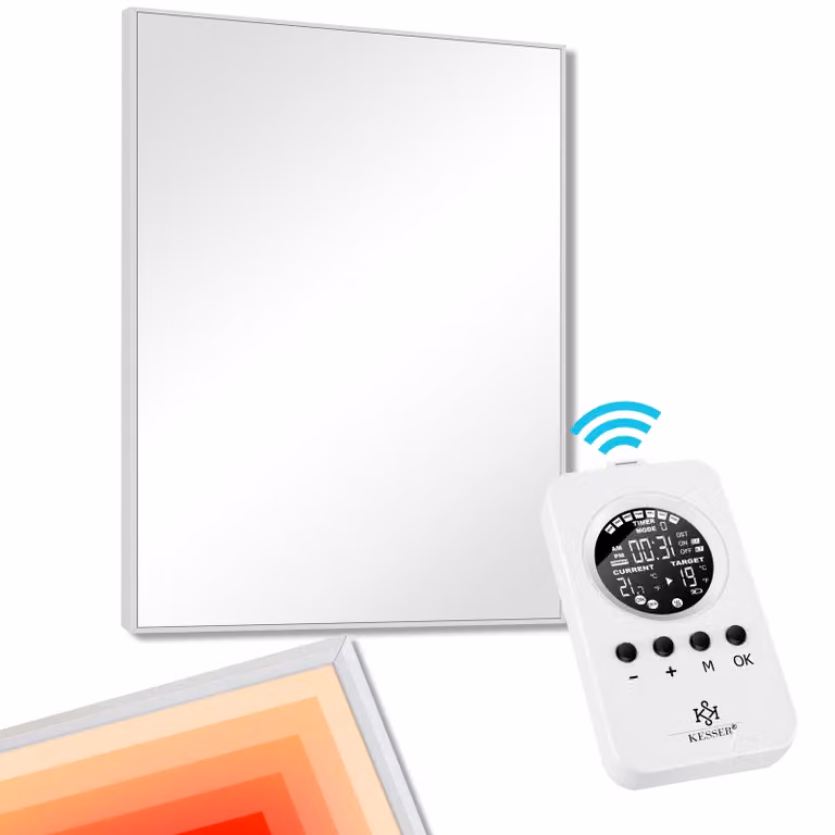 Riscaldatore a infrarossi KESSER® con termostato - Riscaldatore a infrarossi da parete - Riscaldatore elettrico IP44