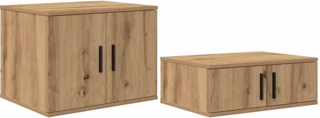 Armadio portaoggetti moderno con 2 ripiani soggiorno 108 x 41 x 40 cm in legno ingegnerizzato rovere artigianale 02_0052125