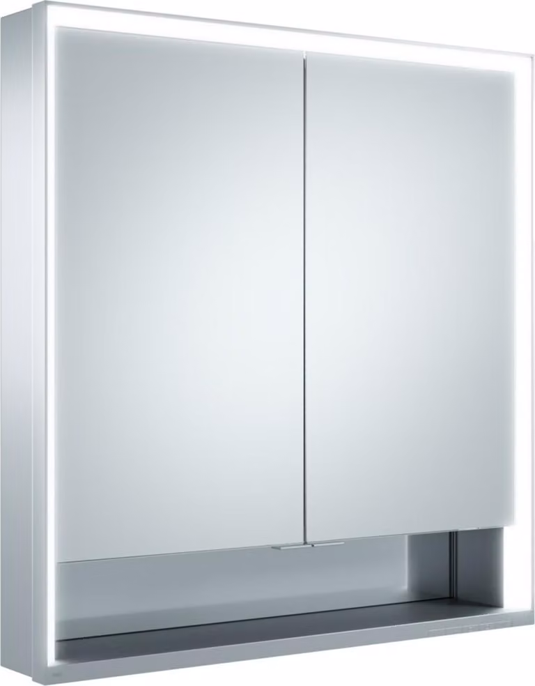KEUCO Royal Lumos armoire de toilette murale 2 portes, porte courte, étagère ouverte, 700mm, 14327171301, 14327171301