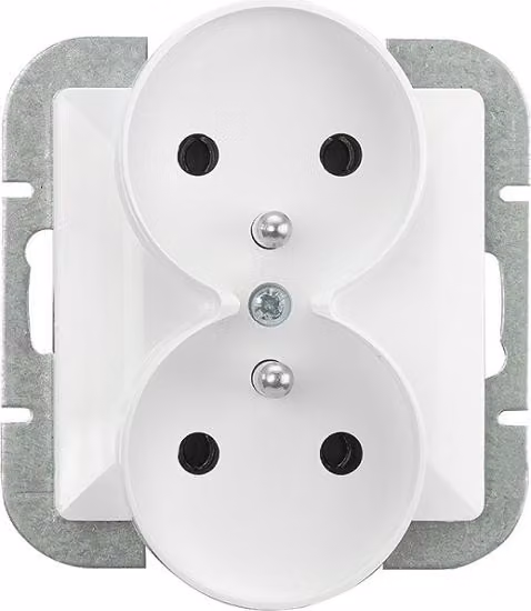 Perla Doppelsteckdose P/Tz/U Weiss - E+9002149