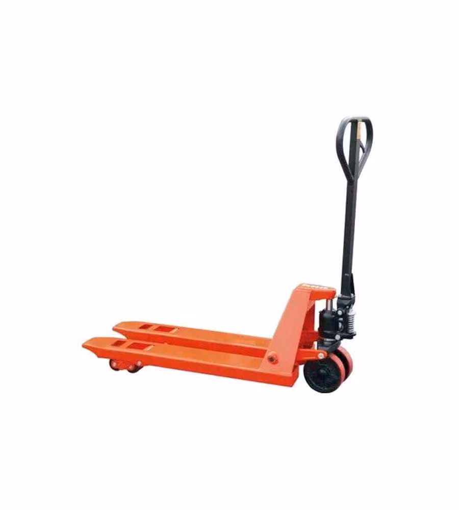 Portapallet Idraulico Manuale ALTE 01746 Nero e Arancione, Capacità 2500 kg, Alzata Regolabile da 88 mm a 200 mm, Forche 16 x 115 cm, Scartamento 55 cm