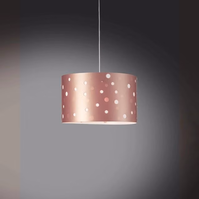 Lampadario sospeso moderno Linea Zero Polilux Pink e Bianco in metallo e plastica con 3 luci E27