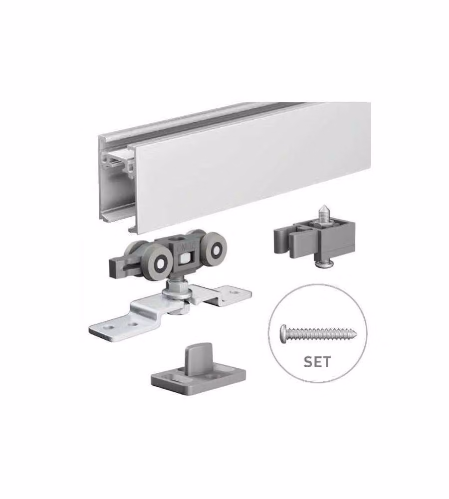 Omge Kit Binario Porte Scorrevoli Alluminio 190 cm - Fissaggio Soffitto