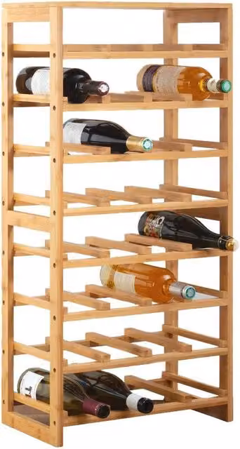 Scaffale Portabottiglie Five Simply Smart in Bamboo Naturale Marrone per 32 Bottiglie