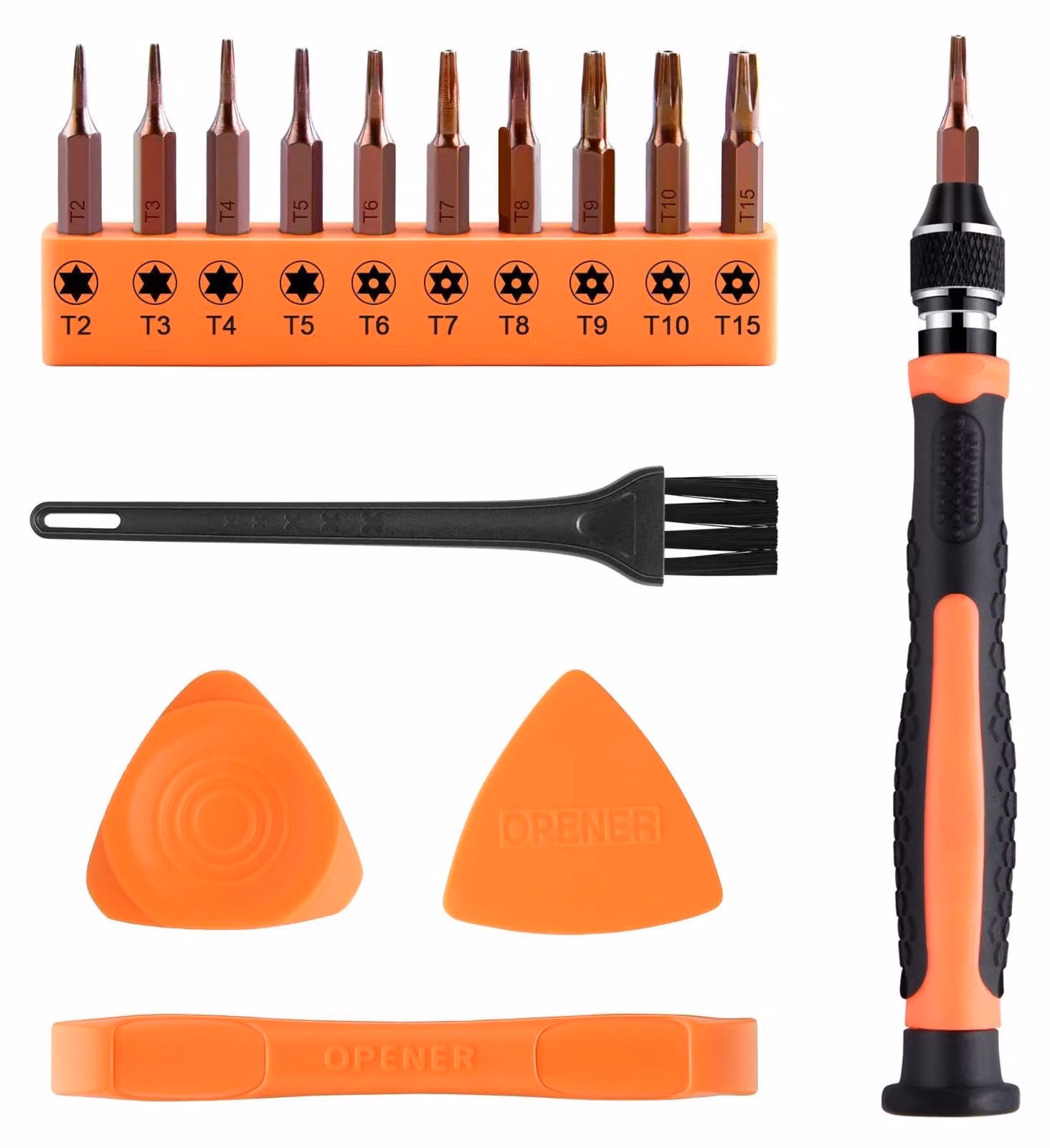 Set di punte Torx 10-in-1 con cacciavite magnetico e strumento di apertura