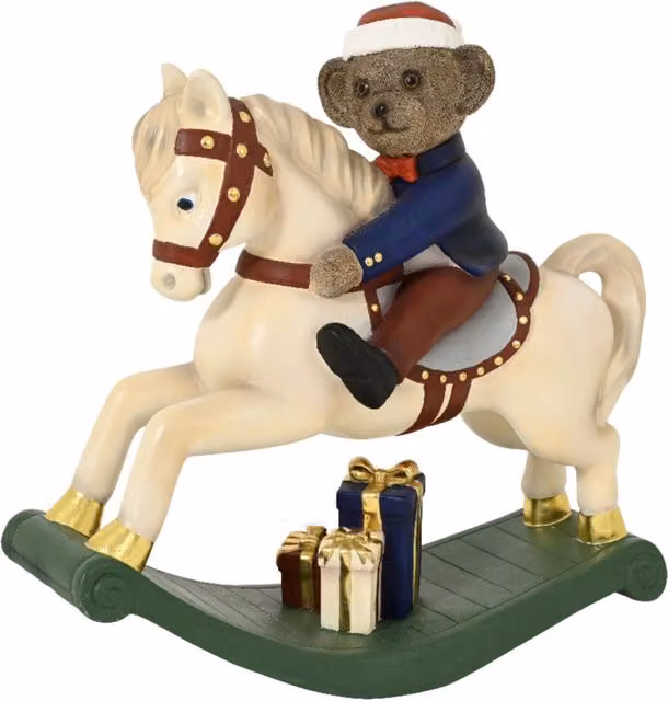 Decorazione orso su cavallo a dondolo Kaemingk multicolore Altezza: 82,5 cm