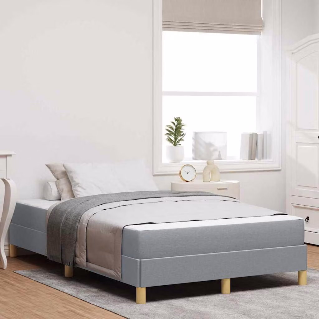 Maison Exclusive - Letto boxspring con materasso Grigio chiaro 120 x 200 cm Tessuto
