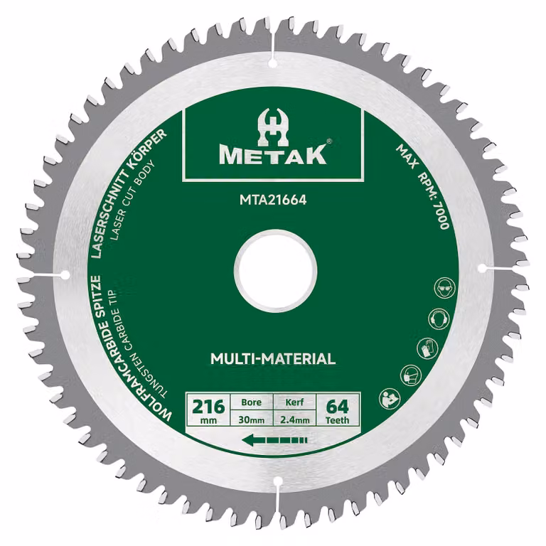 Disco circolare HM, 216 x 30 mm, 64 denti, adatto per legno, laminato e plastica