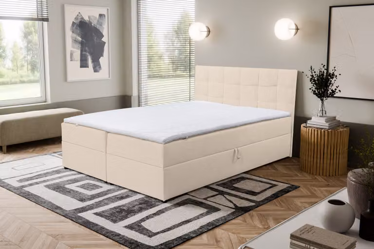 VENASI JESSA letto a molle 160x200 con rete H2/H3 materasso BEIGE