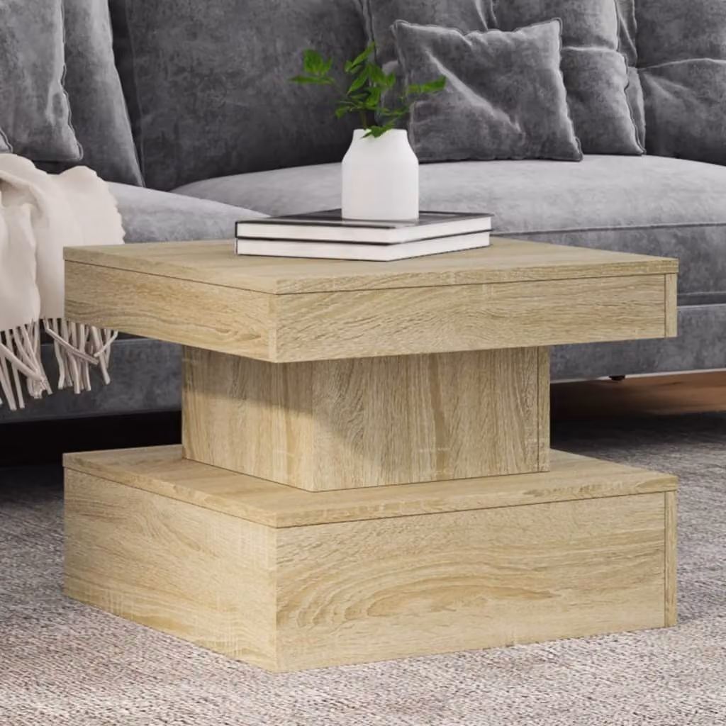 Maison Exclusive - Tavolino con luci LED in rovere Sonoma 50x50x40 cm