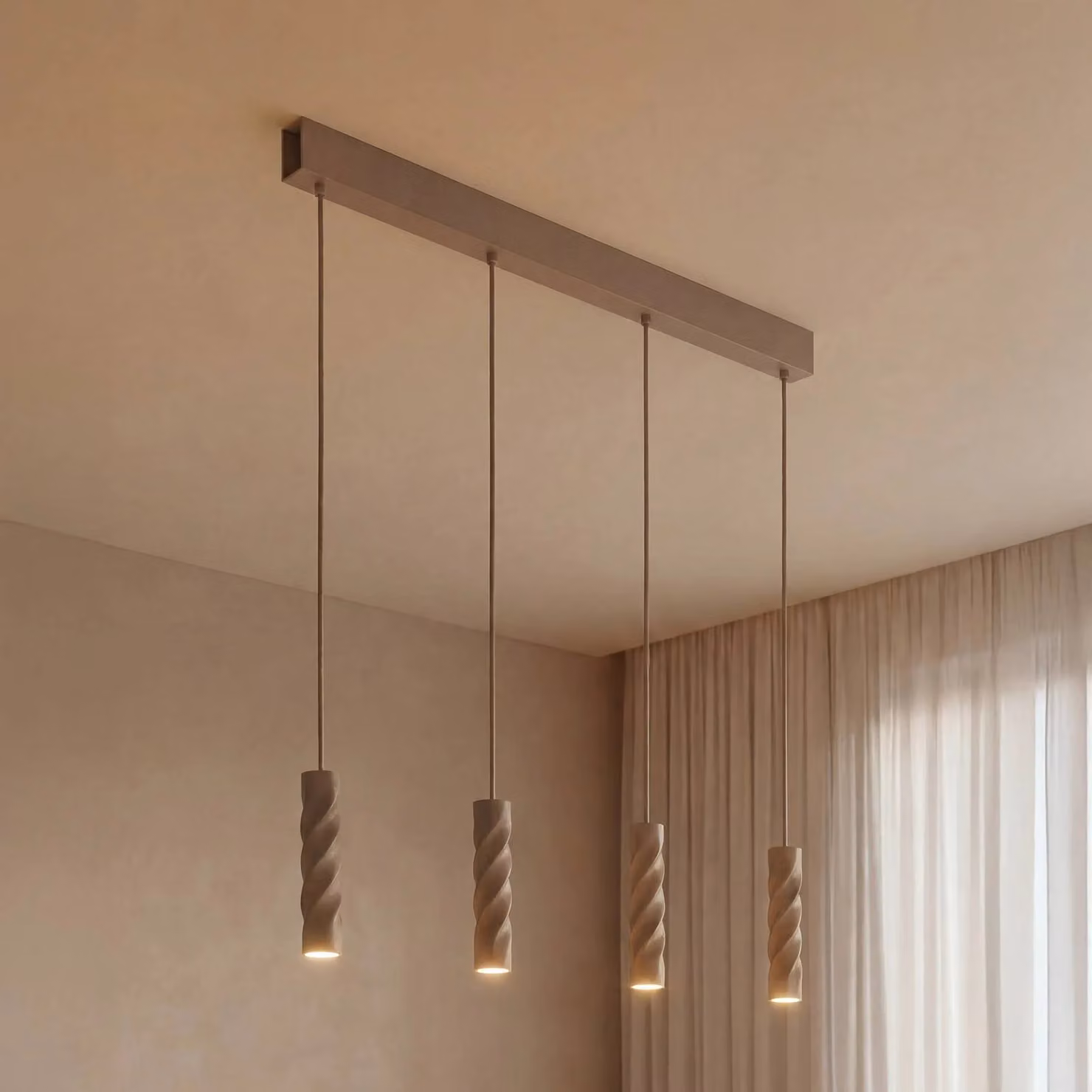 OSRAM Lampada a sospensione Decor Twirl, dimmerabile, Crema / Ambra, Soggiorno / Sala da pranzo, Metallo, Moderno, Lampada a sospensione