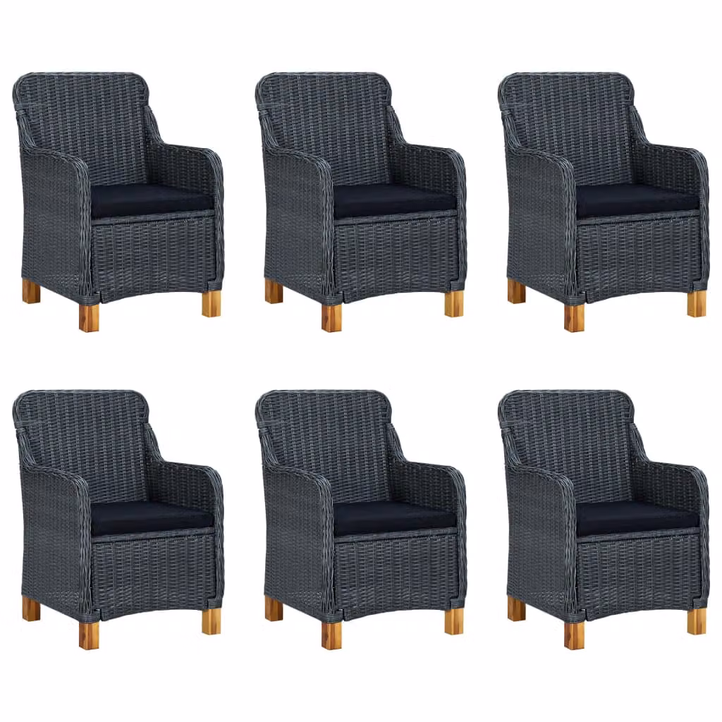 vidaXL Set da pranzo da giardino, 7 pezzi, grigio scuro