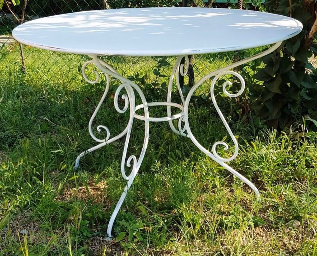 Tavolo da giardino in ferro battuto Casa Padrino - vari colori - Ø115 cm x H75 cm - Mobili da giardino