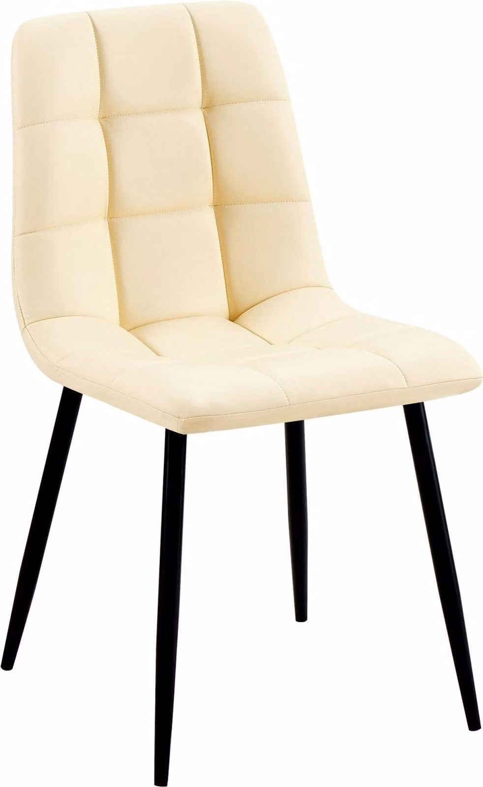 Sedia da pranzo in Pelle finta - Sedia - Imbottitura di facile manutenzione, elevato comfort di seduta | Colore: crema