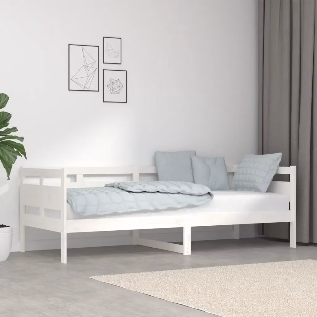 Letto singolo dormeuse DESIGN IN in legno massello di pino bianco laccato L: 80 cm, P: 200 cm, H: 66 cm – 2