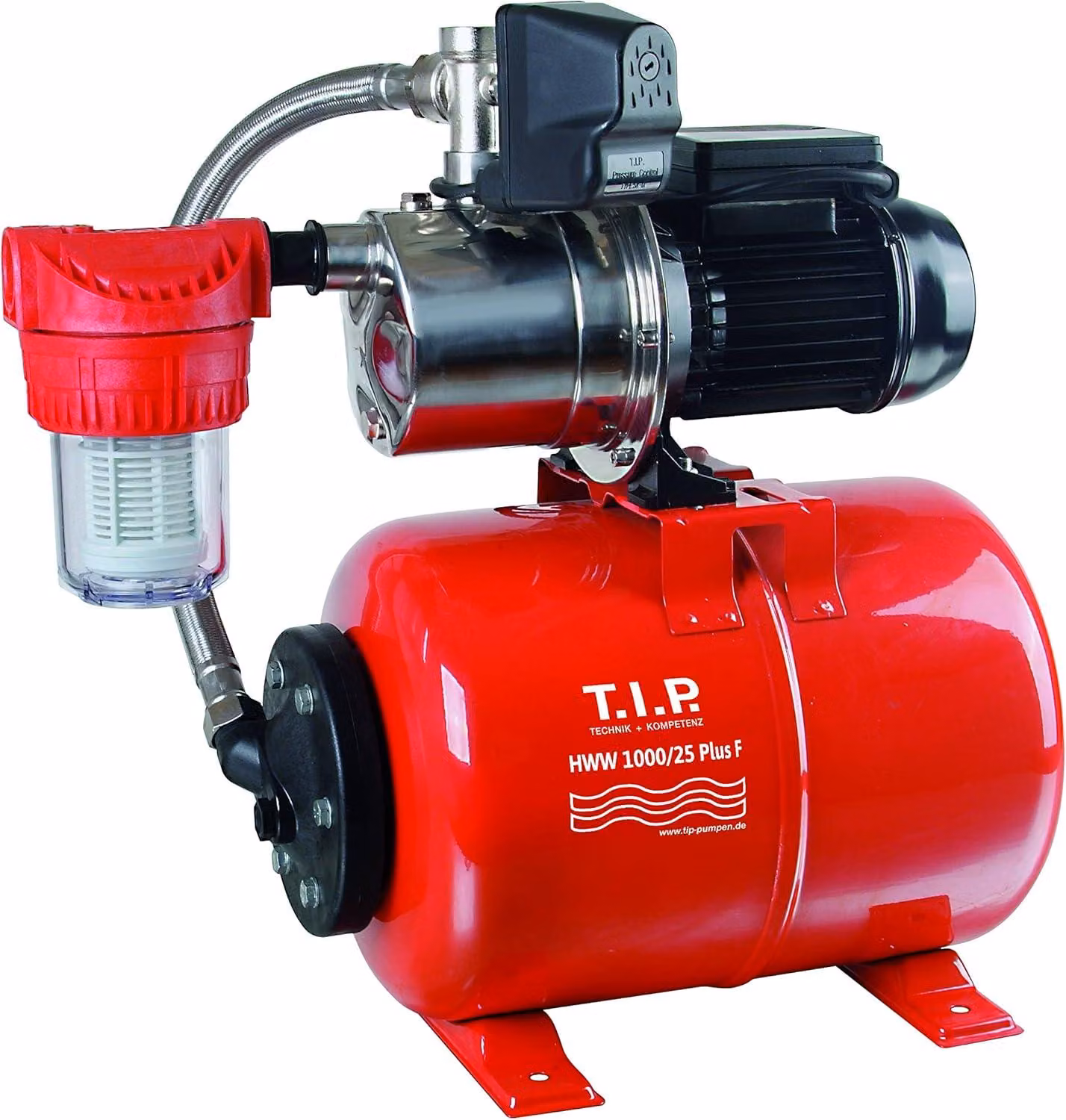 Pompa idraulica - 800W - 3300 litri/ora - Con serbatoio di pressione da 22 litri e prefiltro - Adatta per uso domestico e giardinaggio