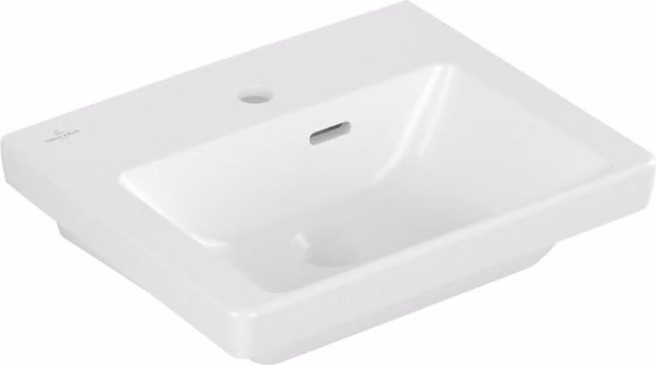 Villeroy & Boch Subway 3.0 lave-mains, 1 trou pour robinet, avec trop-plein, 450x370mm, 437045RW, 437045RW
