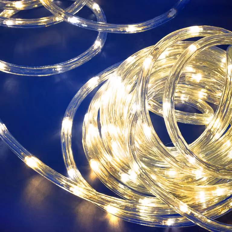DICTROLUX Tubo Luminoso con 180 LED Bianco Caldo, Lunghezza 10 metri, Grado di Protezione IP44